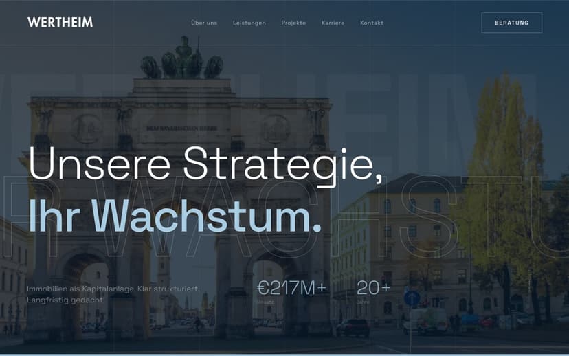 Startseite der Website von Wertheim Investment